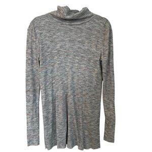 We The Free Women’s Long Sleeve Cowl Neck Gray Multicolor Ribbed Tunic Sz S GUC